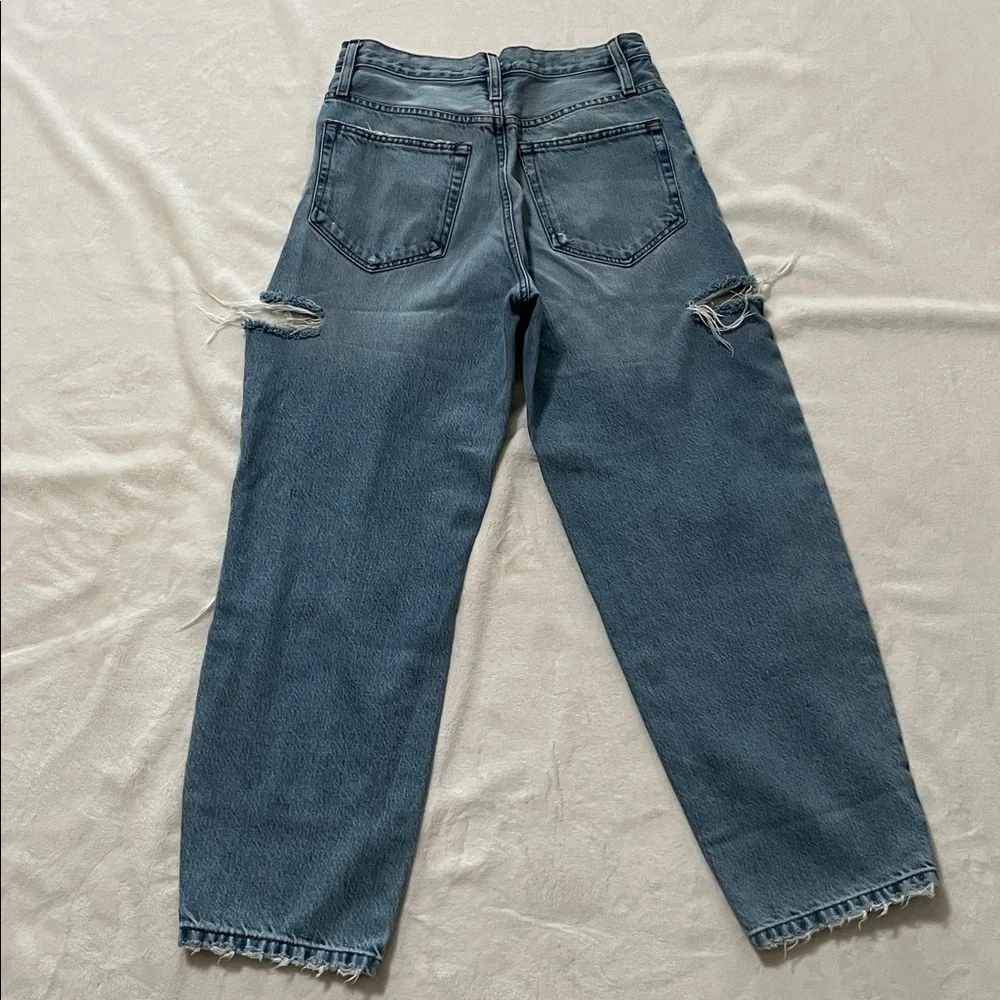 Frame Barrel High Rise Nappa Rips Distressed Cropped Jeans - Picture 10 of 15